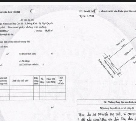 Đất 60m2 Lô 7C Lê Hồng Phong, Đông Khê, Ngô Quyền